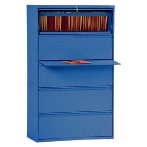 800 Series Lateral File Cabinet 5-Drawers Blue Ea