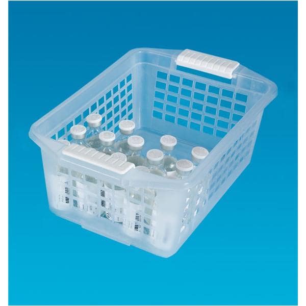 Basket Storage Flip & Stack Plastic Medium Lightweight Flip Handles/Nestable Ea