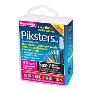 Piksters Interdental Brush Size 7 Black Bulk Pack 40/Bx