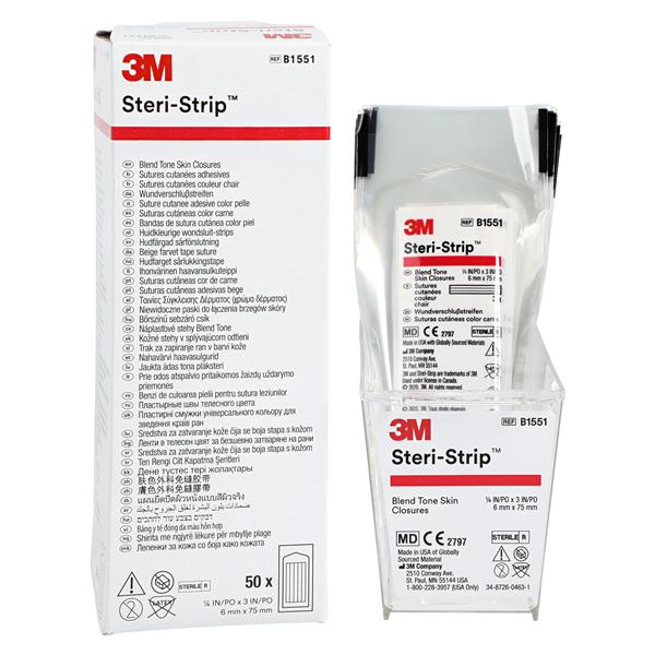 Steri-Strip Skin Closure Strip Non-Woven Backing 1/4x3" Blend Tone 50/Bx, 4 BX/CA