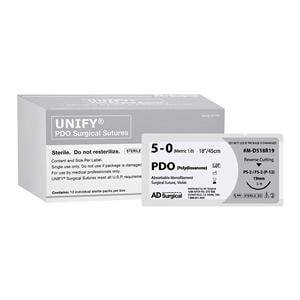 Unify Suture 5-0 18" Polydioxanone Monofilament FS-2 Violet 12/Bx