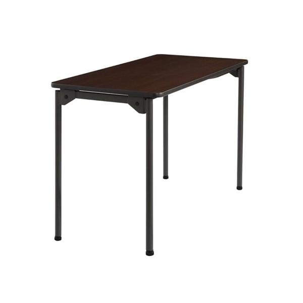 Maxx Legroom-Series Wood Folding Table Walnut/Black 29.5x24x48" Ea