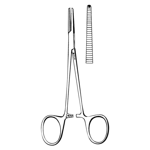 Surgical Hemostat 5 in Halsted Mosquito Straight Stainless Steel Ea