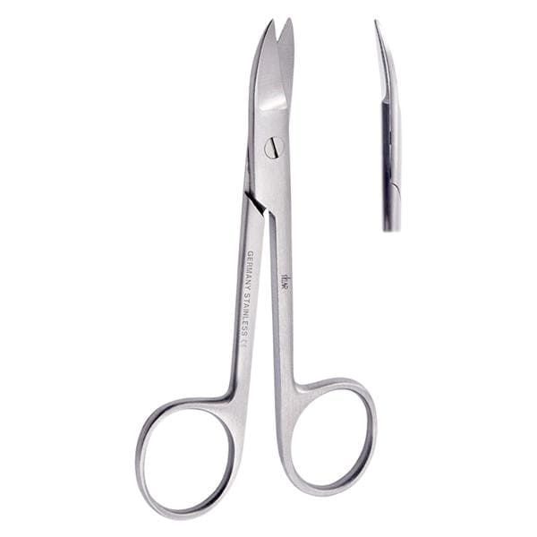 Crown & Collar Scissors Curved 4" Stainless Steel Non-Sterile Reusable Ea