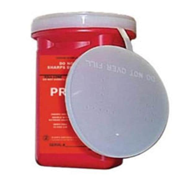 Sharps Container 1gal Rd/Trnslcnt 8-1/2x5-1/2x7 Ovrsz Ndl Rmvl Prt Lk Cp PP Ea, 40 EA/CA