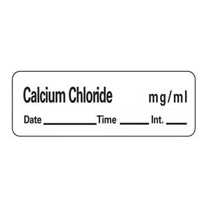 Label Calcium Chloride 1.5x.5 White 600/Rl 600/Rl