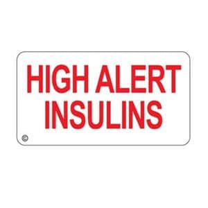 Label High Alert Insulin wh/Rd 10/Pk 10/Pk