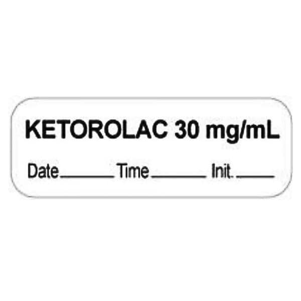 Label Ketorolac 30mg/ml White 1/2"x1/2" 1000/Rl 1000/Rl