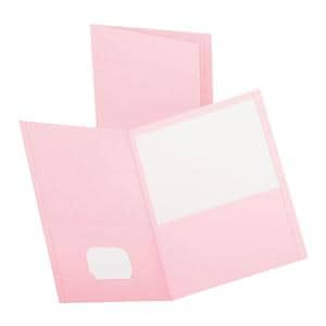 Oxford Twin-Pocket Portfolios 8 1/2 in x 11 in Pink 25/Pack 25/Pk