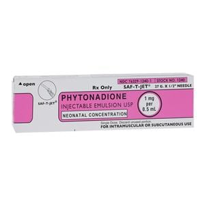 Phytonadione (Vitamin K) Injection 1mg/0.5mL Saf-T-Jet Prefilled Syringe 10/Bx