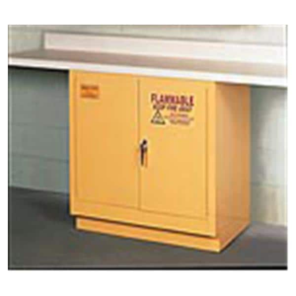 Eagle Chemical Cabinet 2 Doors/1 Shelf Steel Lockable Yellow Ea