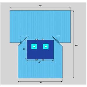 Protect5 17x138" Sterile Surgical Drape 2-2" Fenestrated