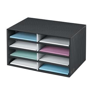 Lit Sorter 10.25 in x 19.5 in x 12.375 in Black/Gray Pinstripe Ea