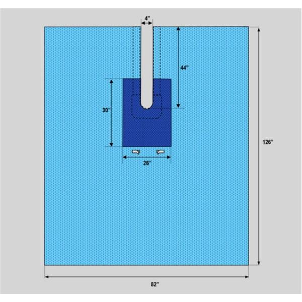 82x126" Sterile Surgical Drape Fenestrated