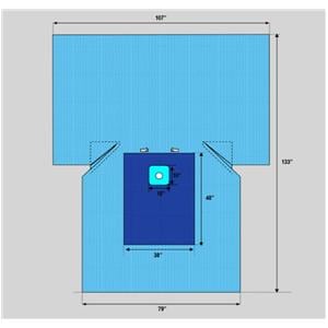 107x131" Sterile Lower Extremity Drape 2-1/2" Fenestrated