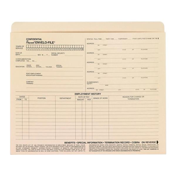 ComplyRight Employee Personnel File Folder 25/Pack 25/Pk