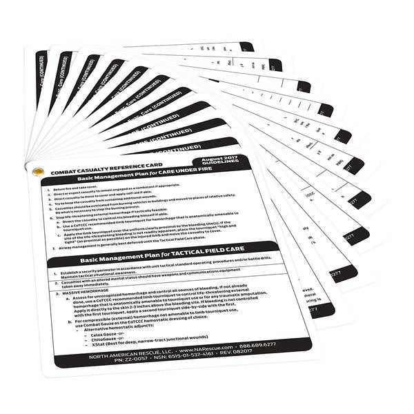 Combat Casualty Reference Card For Current 2019 TCCC Guidelines Ea