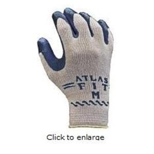 Atlas Fit 300B Knit Cotton / Latex Palm Coating General Purpose Gloves M Gr/Blk