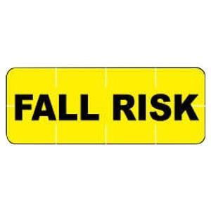 Alert Bands Label Fall Risk Yellow Poly 11/16x1/4" 250/Rl