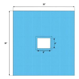 30x30" Sterile Utility Drape 4x6" Fenestrated