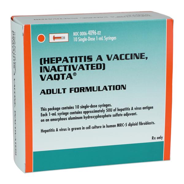 Vaqta Hepatitis A Adult Injectable 50U PFS 1mL 10/Pk