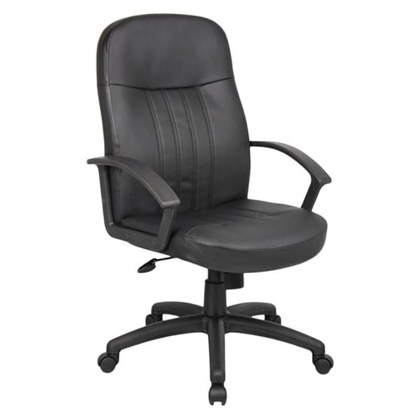 LeatherPlus Executive Chair Metal Black With Tilt/Upright Lock Ea