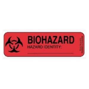 Label {Biohazard Identity} Red .5x1.5" 640/Rl 640/Rl