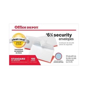 Clean Seal Security Envelope #6 3.625 in x 6.5 in White 100/Box 100/Bx