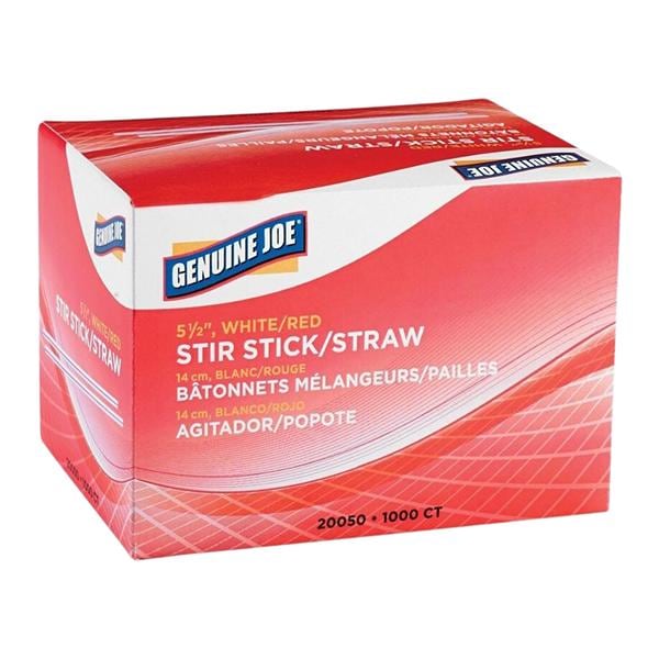 Genuine Joe Stir Sticks White/Red 1000/Bx