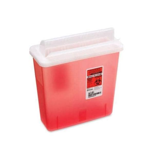 Sharps Container 5qt Red 9x9x5" Horizontal Drop Plastic 20/Ca