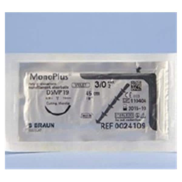 Monoplus Suture 3-0 18" Polydioxanone Monofilament DSMP24 Violet 36/Bx