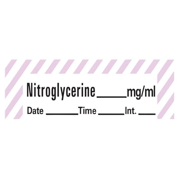 Anesthesia Label Nitroglycerine mg/mL White/Violet 1/2x500" 333/Rl