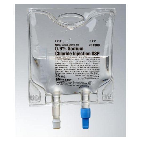 Injection Solution Sodium Chloride 0.9% 25mL 4Pk/Plstc Cntnr 48/Ca