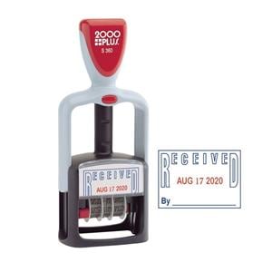 ACCU-STAMP 2-Color Self-Inking Message Stamp "Received" Blue/Red Ea