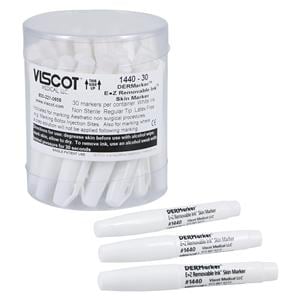 Viscot E-Z Removable Ink Skin Marker Mini Regular Tip White Non-Sterile