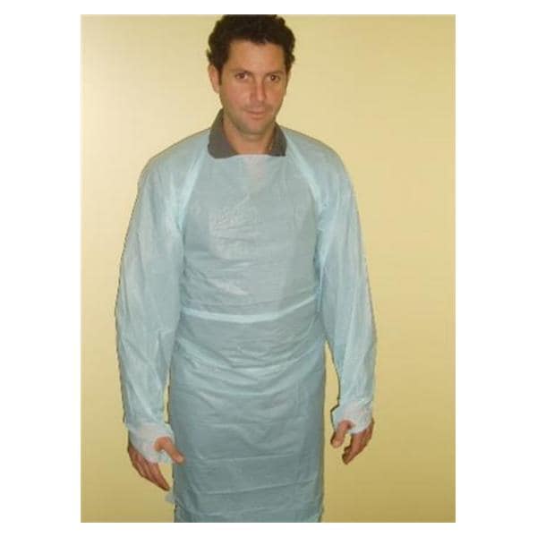 AssureWear Isolation Gown Polyethylene Film Regular Blue 75/Ca