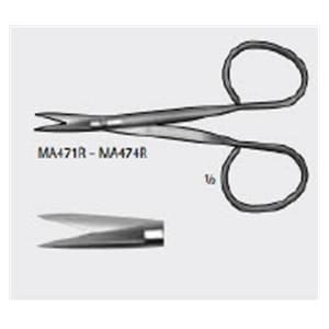 Iris Ligature Scissors Lateral Angle 4-3/8" Stainless Steel Non-Sterile Rsbl Ea