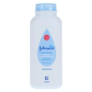 Johnson's Powder Crnstrch/Alo/VitE Bby White Disp Unsx Hyplrgnc 4oz 4oz/Bt, 48 BT/CA