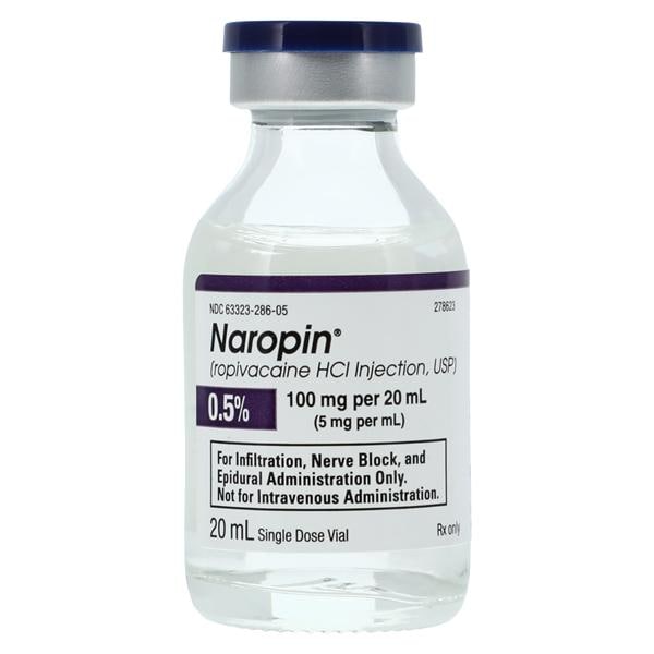 Naropin Injection 0.5% 5mg/mL Preservative Free SDV 20mL 25/Pk