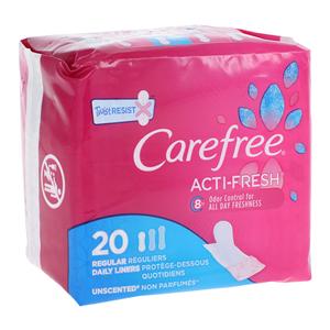 Carefree Acti-Fresh Pantiliners Regular Unscented 20/Pk