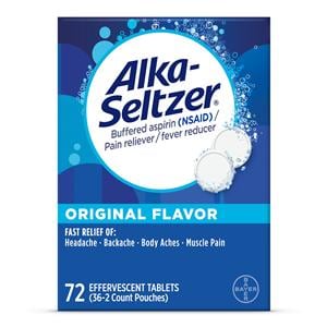 Alka-Seltzer Pain Reliever Tablets 325mg Original 72/Bx