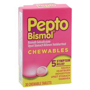 Pepto-Bismol Antacid/Antidiarrhea Chewable Tablets 262mg Original 30/Bx