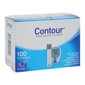 Contour Blood Glucose Test Strip CLIA Waived 100/Bt, 12 BT/CA