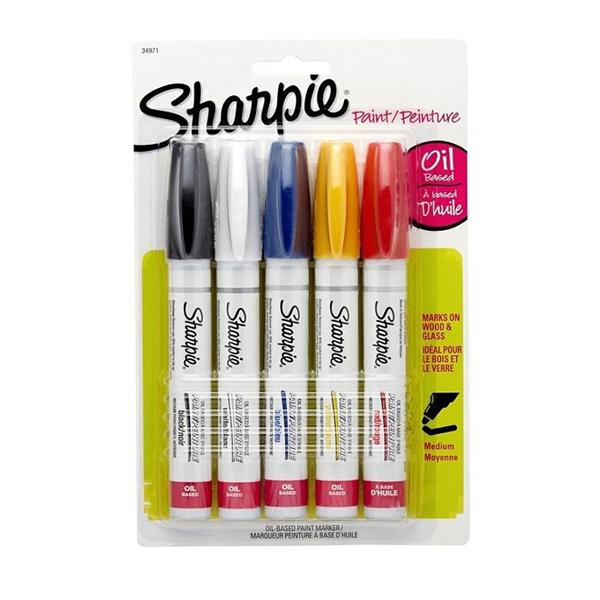 Sharpie Paint Markers Medium Point Assorted Colors 5/Pack Ea