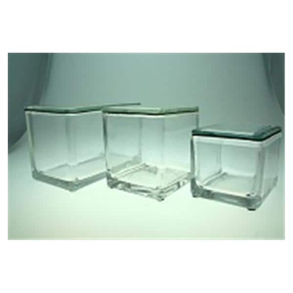 Rectangle Staining Dish For 20 Slides 3x2-1/4x1-1/4" Glass Cap Ea