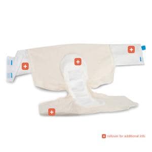 DermaDry Incontinence Brief Unisex 63-70" Heavy White Odor Reduction 48/Ca