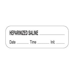 Anesthesia Label DTI Heparinized Saline White 1-1/2x1/2" 1000/Rl