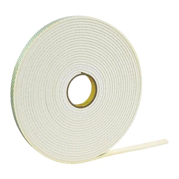 3M 4462 Double Sided Foam Tape 1/2 in x 5 Yd White 1/32 in Ea