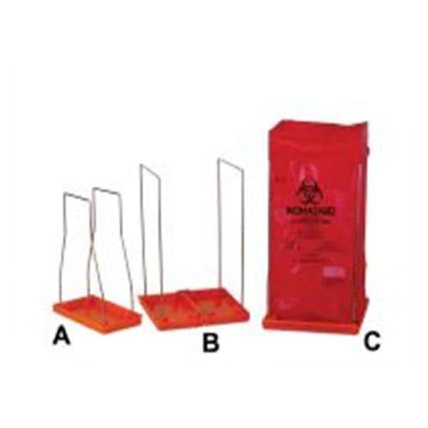 Clavies Biohazard Bag Holder 14x14x21-1/2" Orange SS/PP Ea