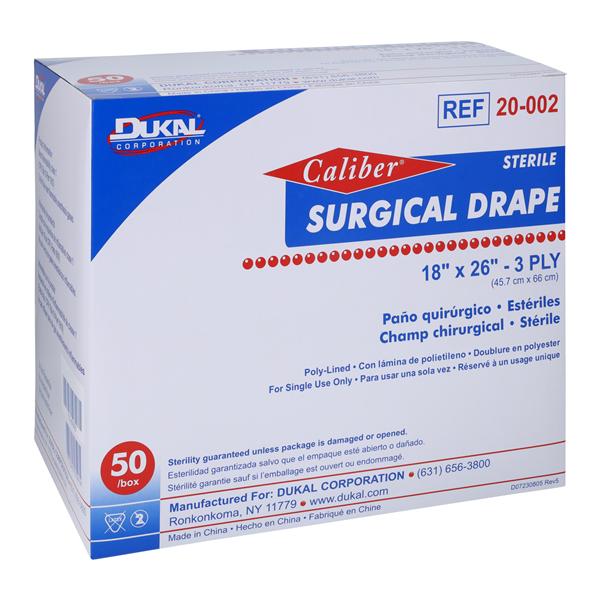 Caliber 18x26" Sterile Surgical Drape Non-Fenestrated